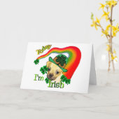 Puggle St Patricks Day Kaart (Gele Bloem)