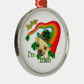 Puggle St. Patrick's Day Metalen Ornament (Rechts)