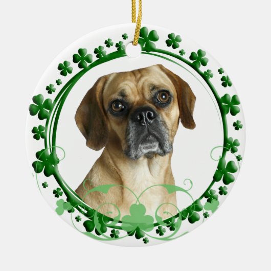 Puggle St Patrick's Day Ornament (Voorkant)