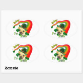 Puggle St Patricks Day Ovale Sticker (Vel)