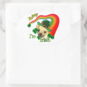 Puggle St Patricks Day Ovale Sticker (Tas)