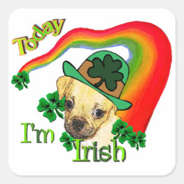 Puggle St Patricks Day Vierkante Sticker