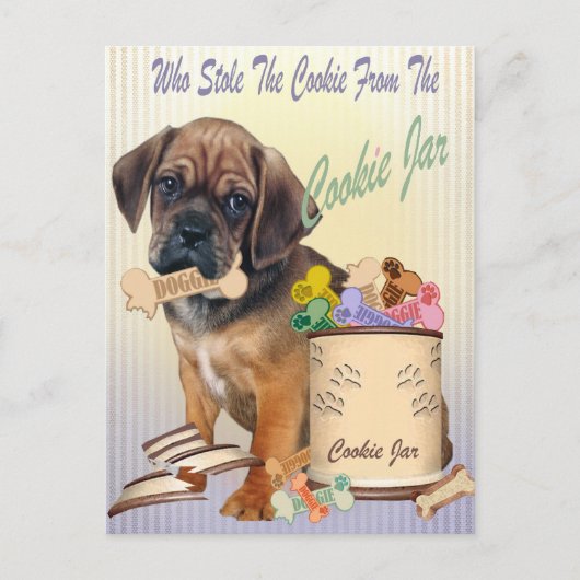 Puggle Stole Cookie van koekjeskaarten Briefkaart (Voorkant)