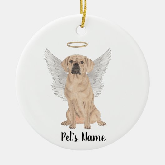Puggle Sympathie Herdenking Keramisch Ornament (Voorkant)