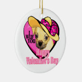Puggle Valentijnsdag Keramisch Ornament (Rechts)