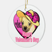 Puggle Valentijnsdag Keramisch Ornament (Links)