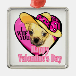 Puggle Valentijnsdag Metalen Ornament