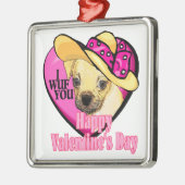 Puggle Valentijnsdag Metalen Ornament (Links)