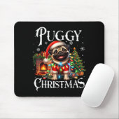 Puggy Christmas Pug Xmas Pug Santa Claus Pug Muismat (Met muis)