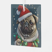 Puggy Claus Collectie Glas Ornament (Voorkant links)