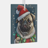 Puggy Claus Collectie Glas Ornament (Voorkant Rechts)