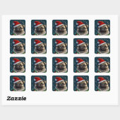 Puggy Claus Collectie Vierkante Sticker (Vel)