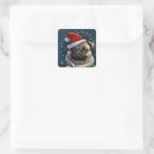 Puggy Claus Collectie Vierkante Sticker (Tas)