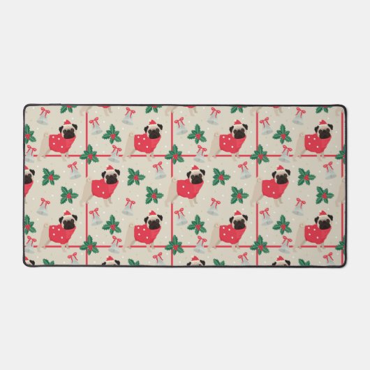 Puggy Kerst Desk Mat (Voorkant)