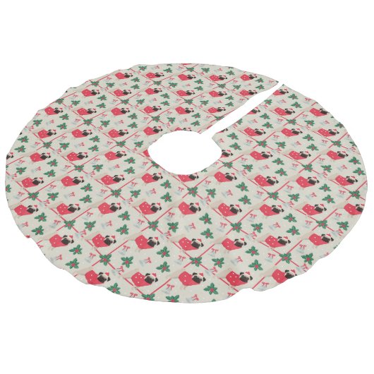 Puggy kerstboomrok imitatie linnen kerstboom kleed (Gekanteld)