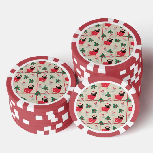 Puggy Kerstmis Poker Chips (Opstapeling)