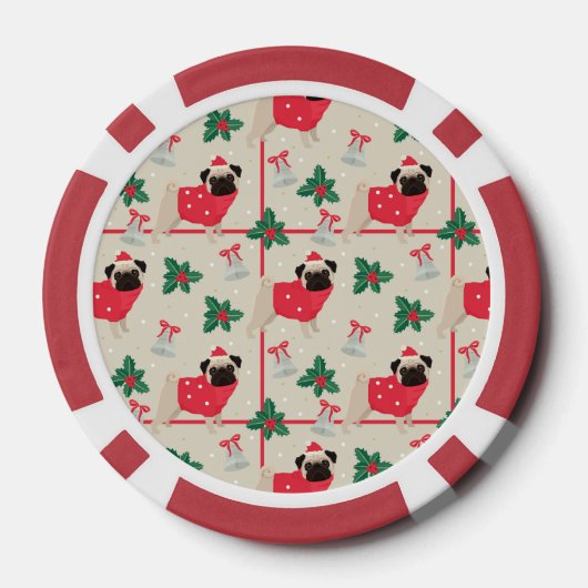 Puggy Kerstmis Poker Chips (Achterkant)