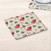 Puggy-kerstOnderzetters Kartonnen Onderzetters (Schuin)