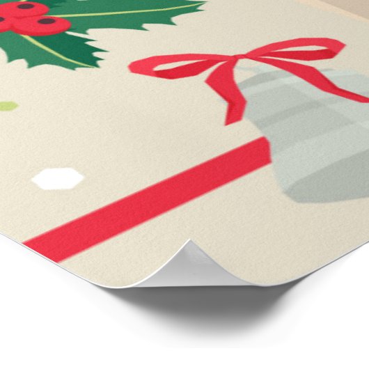 Puggy kerstPoster Poster (Hoek)