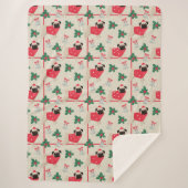 Puggy kerstSherpa Blanket Sherpa Deken (Voorkant)