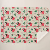 Puggy kerstSherpa Blanket Sherpa Deken (Voorkant (horizontaal))