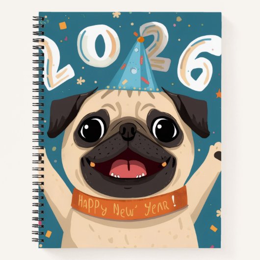 “Puggy Stardust 2026: Deluxe Spiral Notebook  Notitieboek (Voorkant)