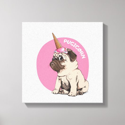 Pugicorn Canvas Afdruk (Voorkant)