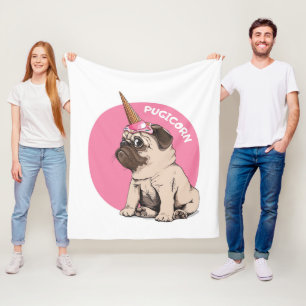 Pugicorn Fleece Deken