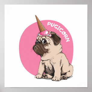 Pugicorn Poster