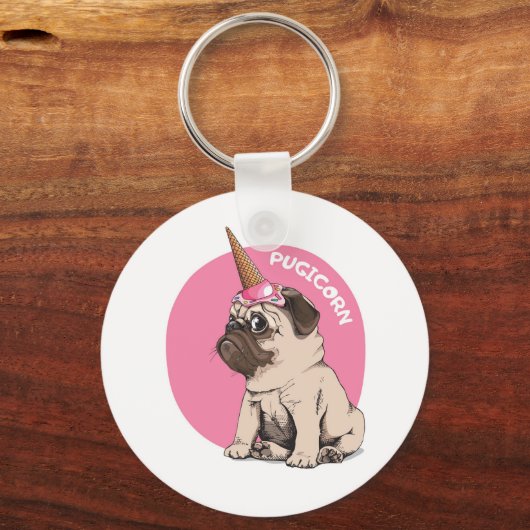 Pugicorn Sleutelhanger (Voorkant)