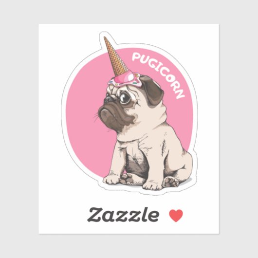 Pugicorn Sticker (Vel)