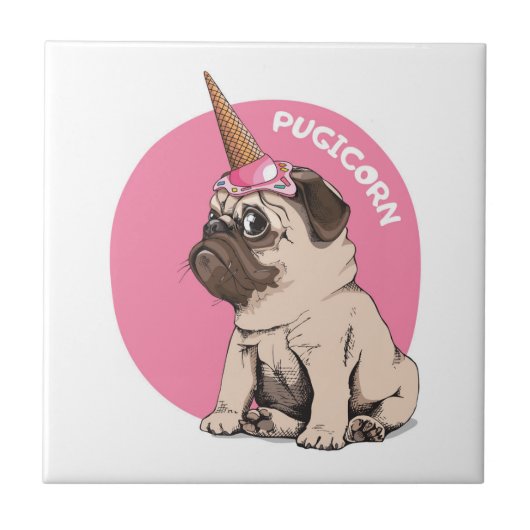 Pugicorn Tegeltje (Voorkant)