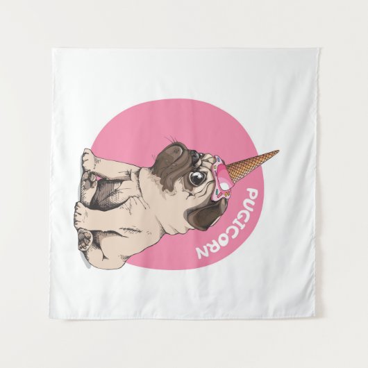Pugicorn Wandkleed (Voorkant (horizontaal))