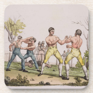 Pugilists, bord 31 uit "De geschiedenis van de nat Bier Onderzetter