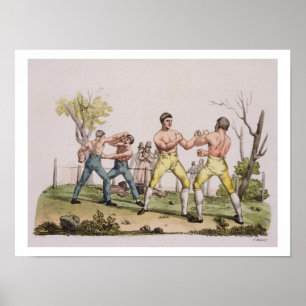 Pugilists, bord 31 uit "De geschiedenis van de nat Poster