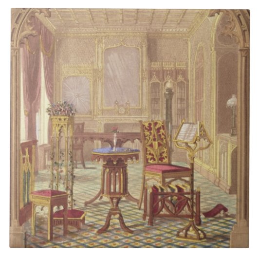 Pugins Gothische Meubelen van Augustus Charles Pug Tegeltje (Voorkant)