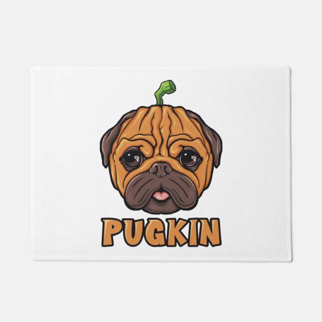 Pugkin - Halloween Pug Pumpkin Deurmat (Voorkant)