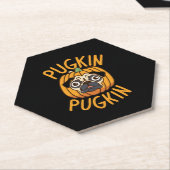 Pugkin Pug Dog Halloween Kartonnen Onderzetters (Schuin)