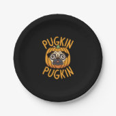 Pugkin Pug Dog Halloween Papieren Bordje (Voorkant)