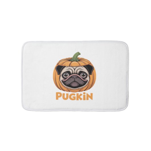 Pugkin Pug Halloween Happy Halloween Oversized T-S Badmat (Voorkant)