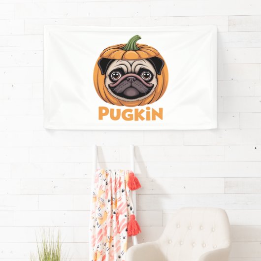 Pugkin Pug Halloween Happy Halloween Oversized T-S Spandoek (Insitu)