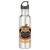 Pugkin Pug Halloween Happy Halloween Oversized T-S Waterfles (Voorkant)