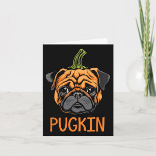 Pugkin Pug Halloween Pompoen Thanksgiving Mannen V Kaart