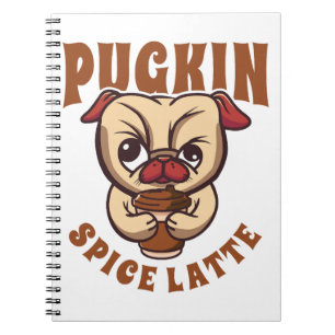 Pugkin Spice Latte Coffee Pumpkin Spice Pug Eigena Notitieboek