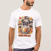 Pugkin Spice Latte – Cute Autumn Pug Coffee Design T-shirt (Voorkant)