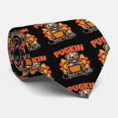 Pugkin Spice Latte - Pug Dog Pumpkin Pun Stropdas (Opgerold)