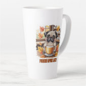 Pugkin Spice Latte Schattig Grappig Herfst Pug Hon Mok (Rechterhoek)