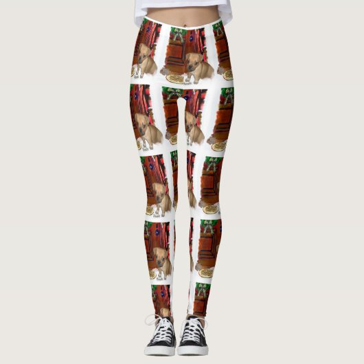 Pugle Kerstmis Leggings (Voorkant)