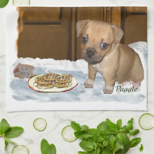 Pugle Kerstmis Theedoek (Gevouwen)