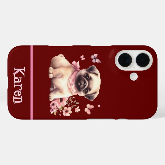 puglet Case-Mate iPhone case (Achterkant (horizontaal))
